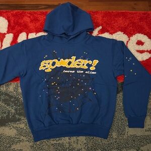 Spider Blue Graphic Hoodie